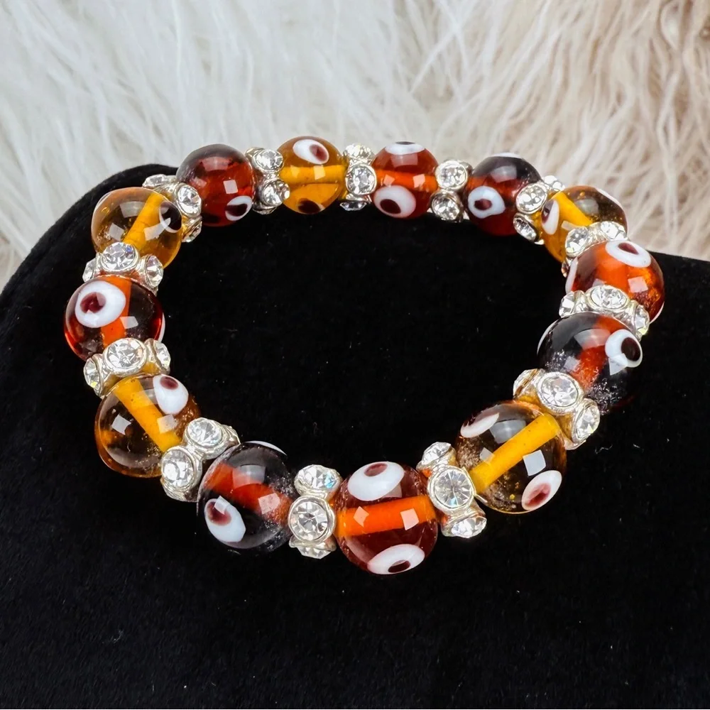 Earthtones Multicolor Beaded Stretch Bracelet